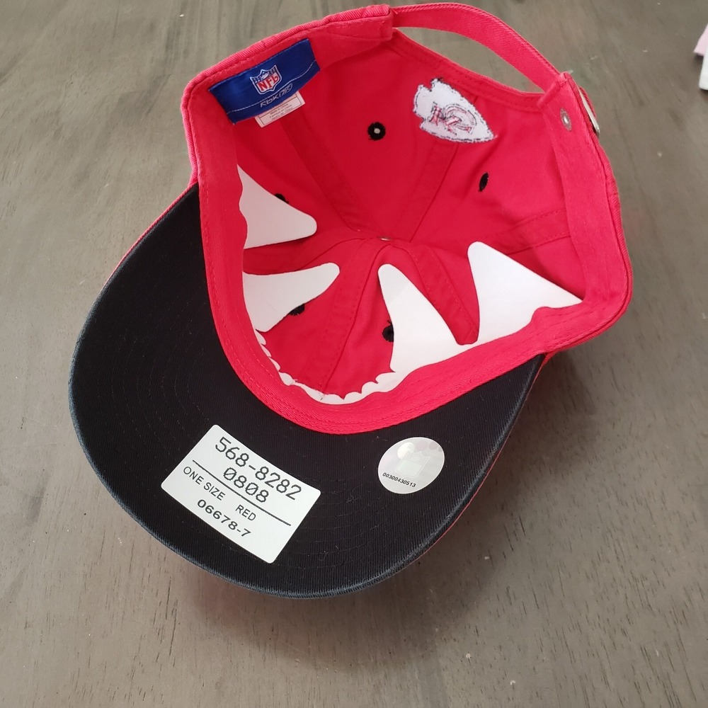 NEW Kansas City Chiefs Hat Cap Adult Strap Back Red NFL Football Reebok Mens - Picture 5 of 7